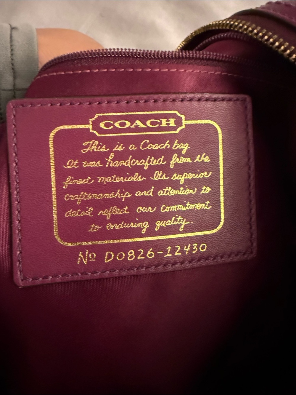 Coach Beige Shoulder Bag with Plum Interior with matching wallet - Picture 4 of 15